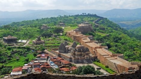 An aereal view of the Great Wall of India