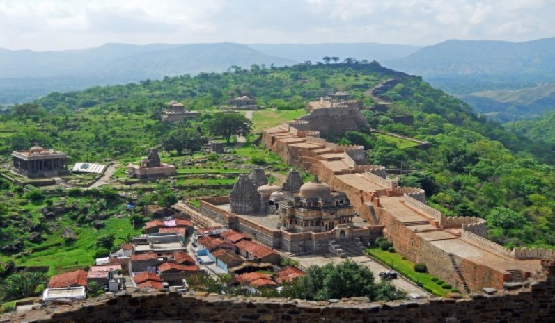 An aereal view of the Great Wall of India